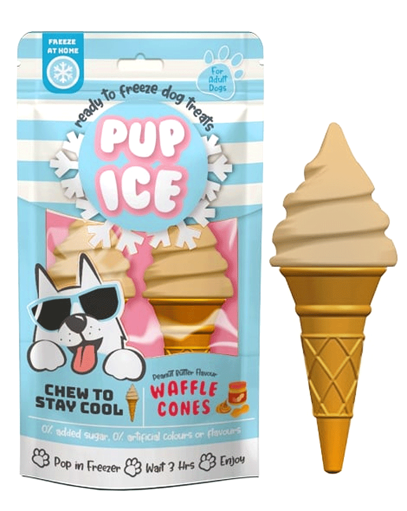 Pup Ice Waffle Cone - Vanilla & Peanut Butter