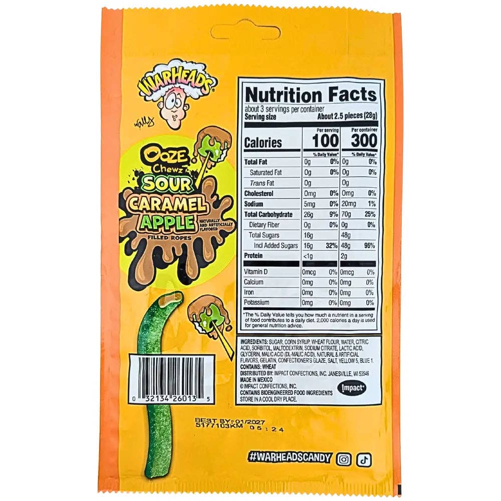 Warheads Ooze Chewz - Sour Caramel Apple