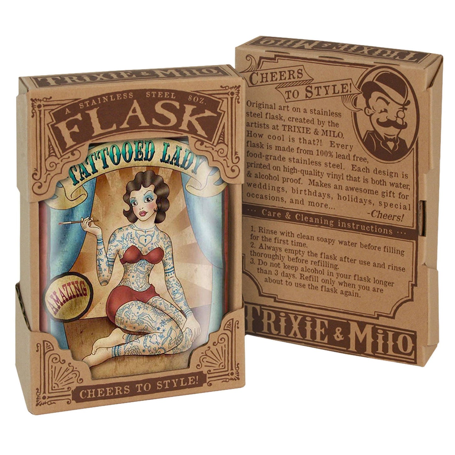 Tattooed Lady - Flask