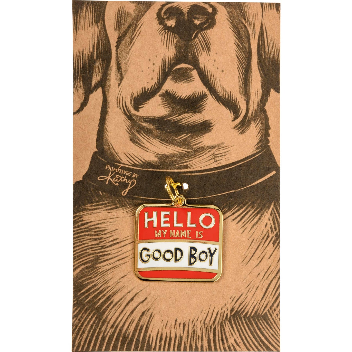 Hello My Name Is Good Boy - Collar Charm