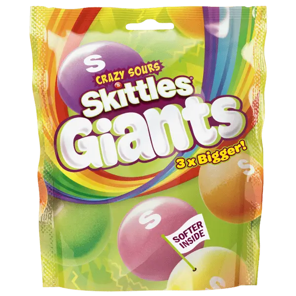 Echo Sales America - Skittles Giants Crazy Sours UK, 132 g Case 15ct