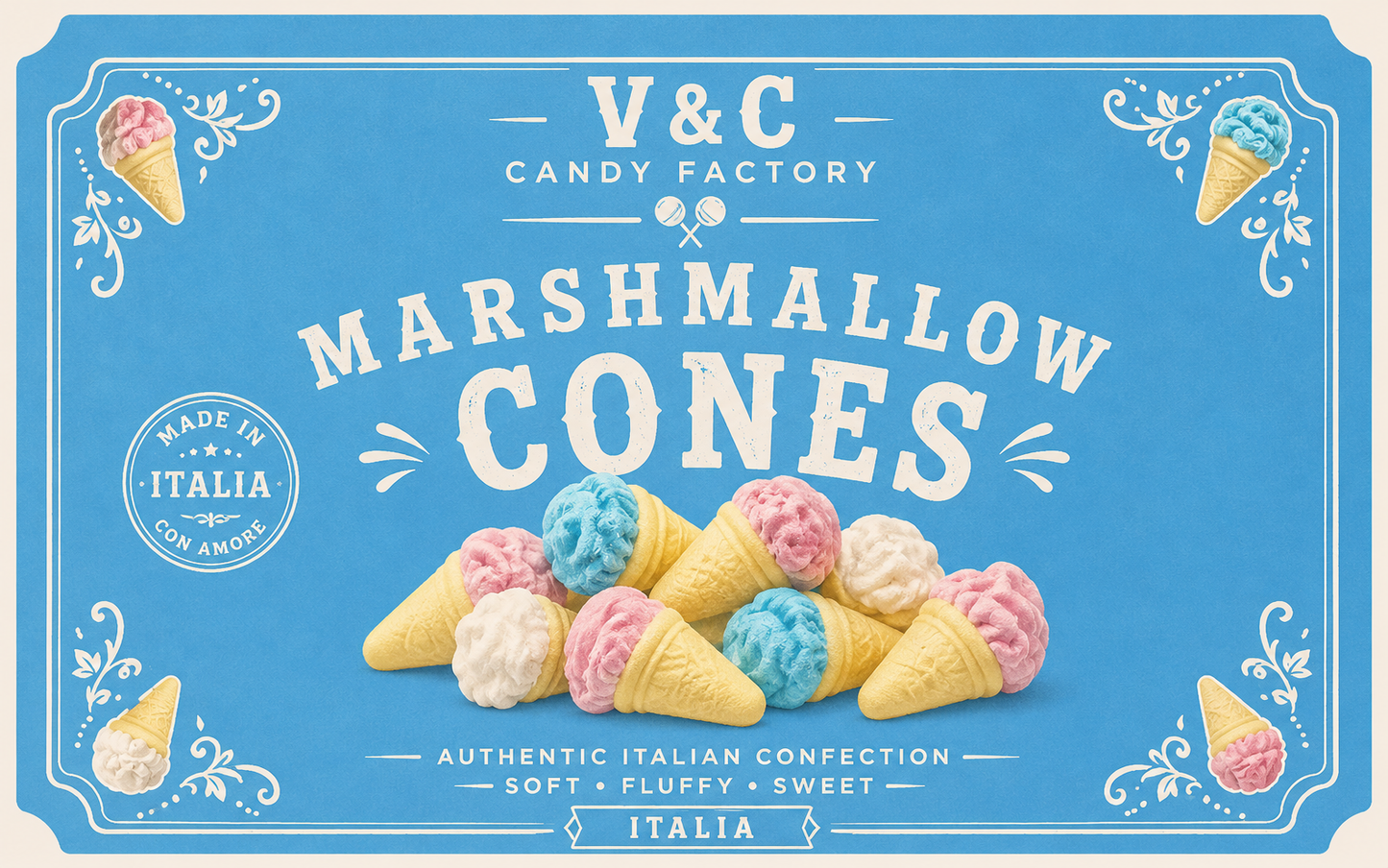 Marshmallow Ice Cream Cones