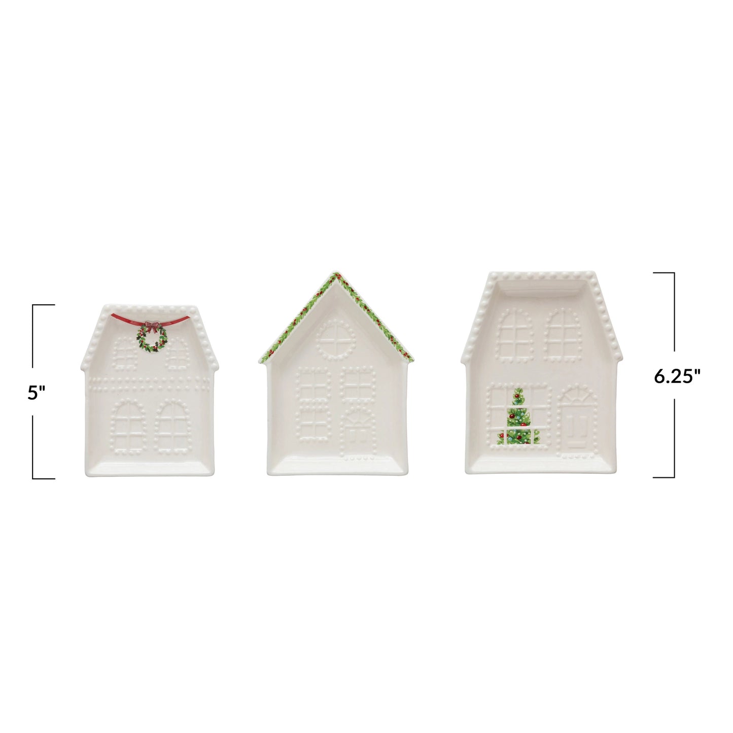 Christmas House - Embossed Stoneware Dish - Assorted styles