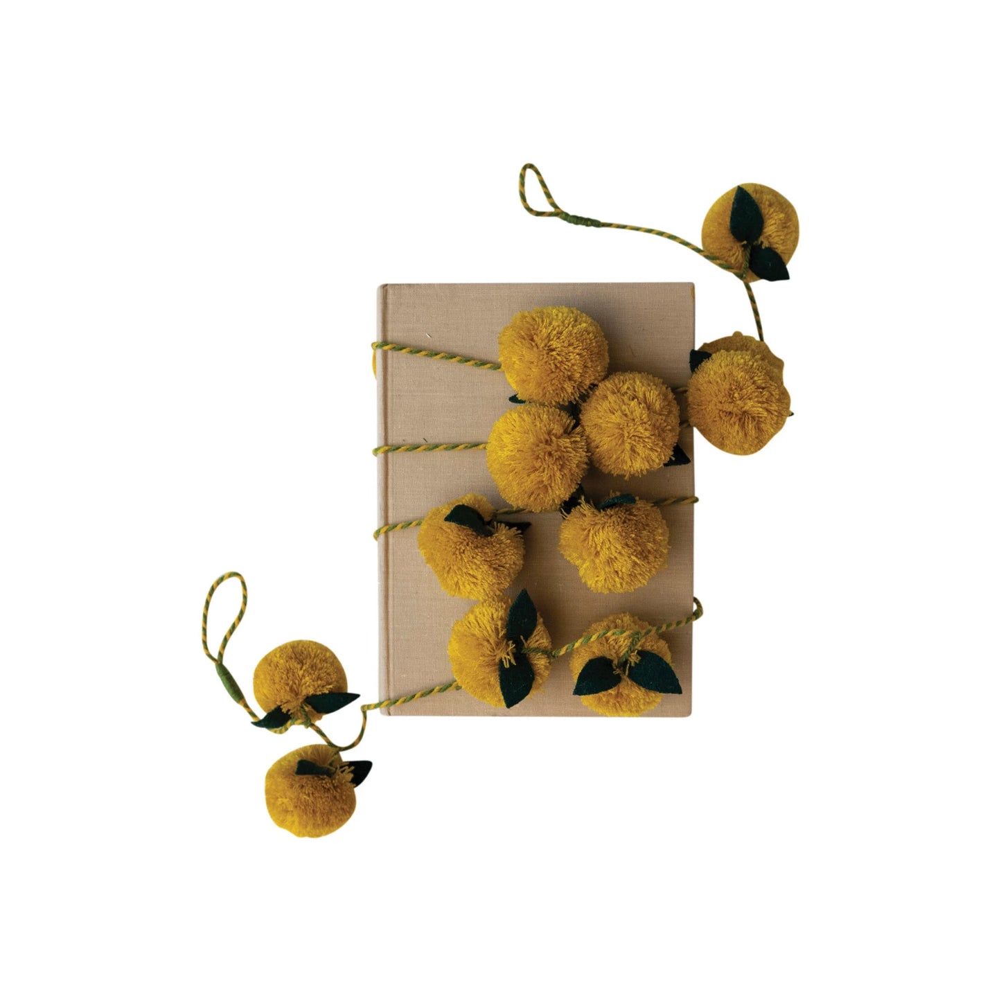 Lemon Pom Pom Garland - Mustard & Green