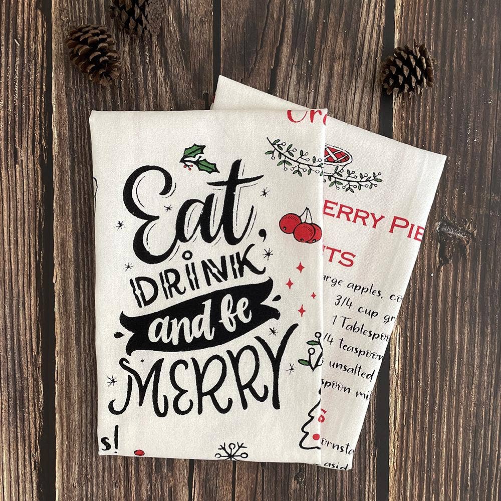 Apple Cranberry Pie - Kitchen Towel - Set of 2