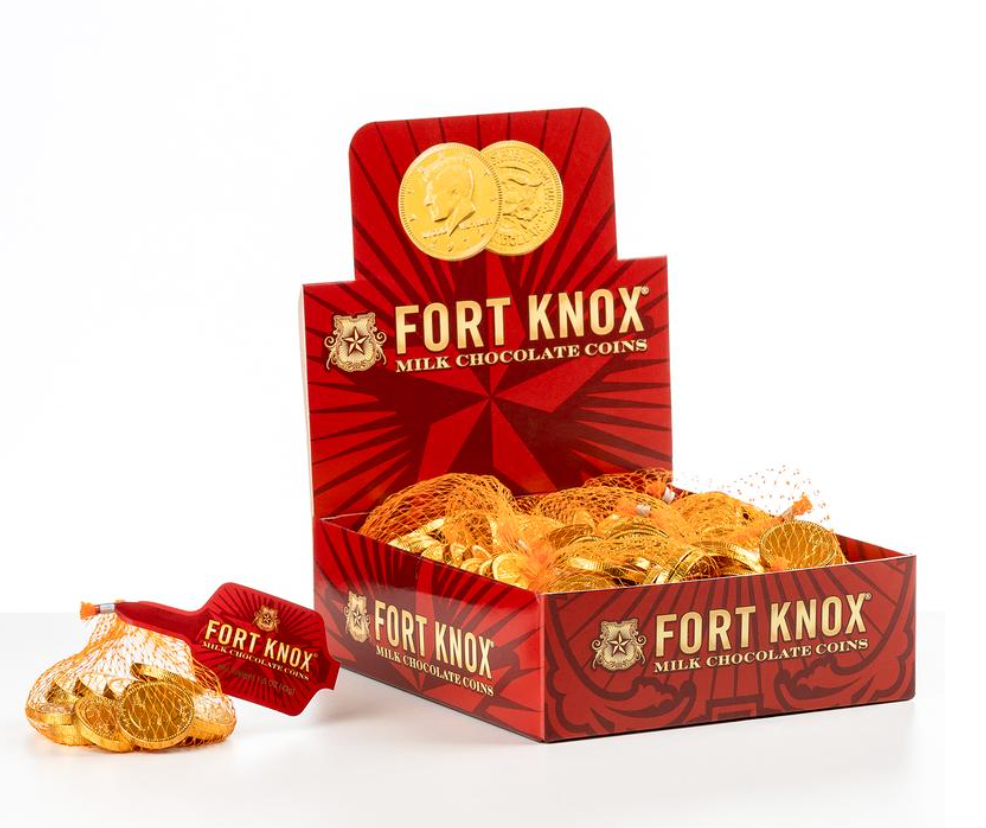 Fort Knox Belgian Milk Chocolate Gold Ingots 1 oz.