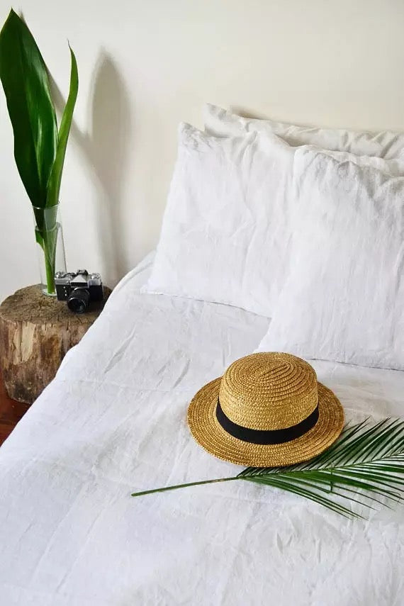 French Linen Sheet Set - White - Ganje’s