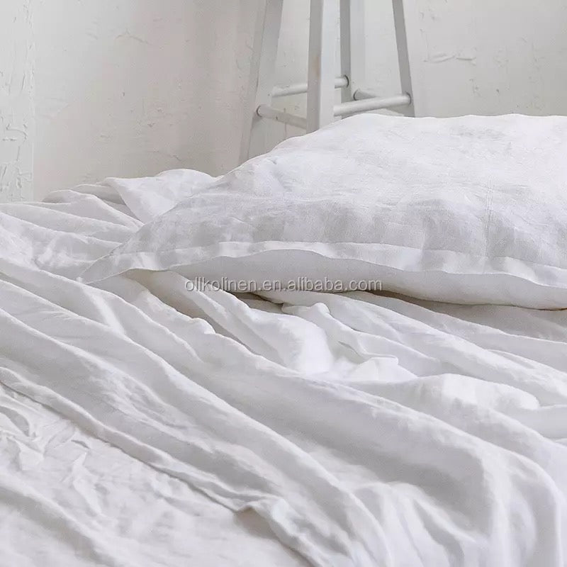 French Linen Sheet Set - White - Ganje’s