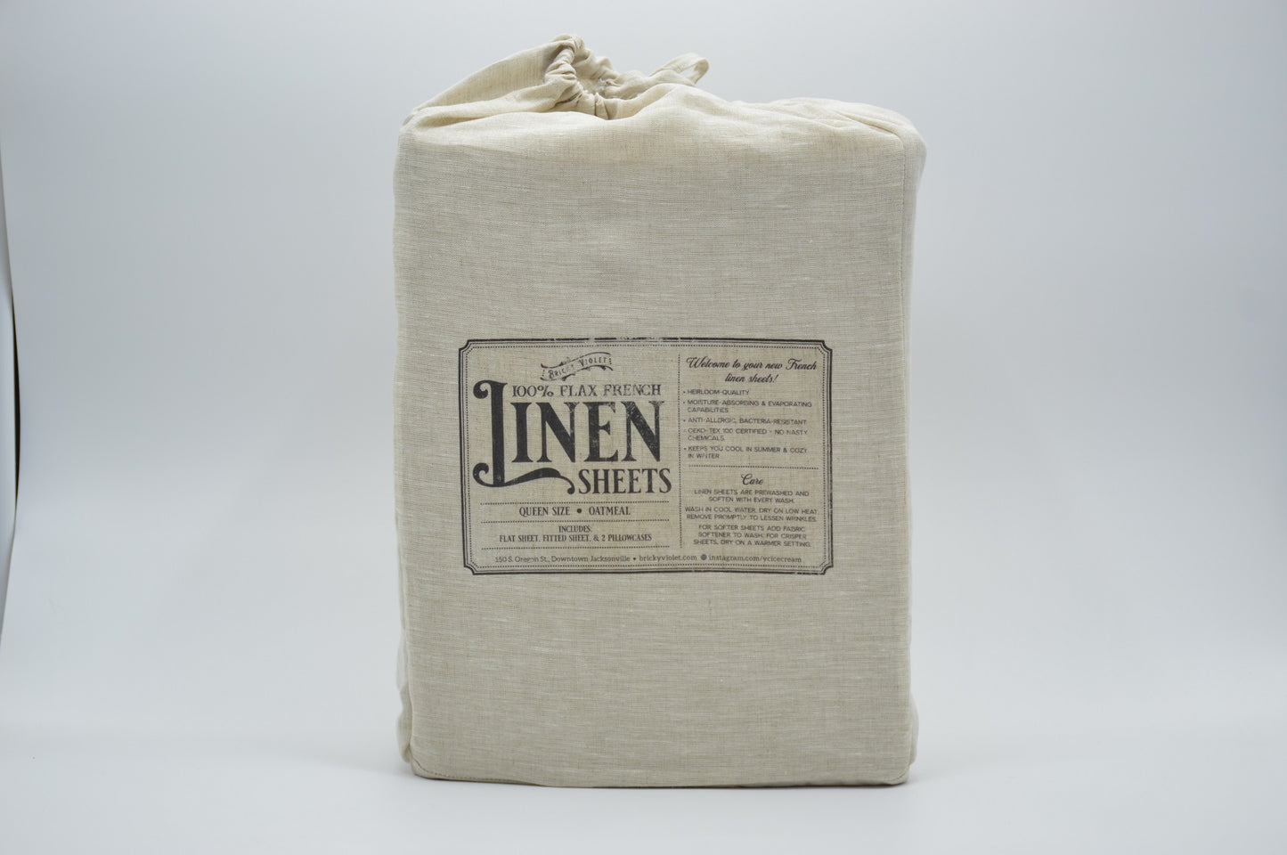 French Linen Sheet Set - Oatmeal - Ganje’s