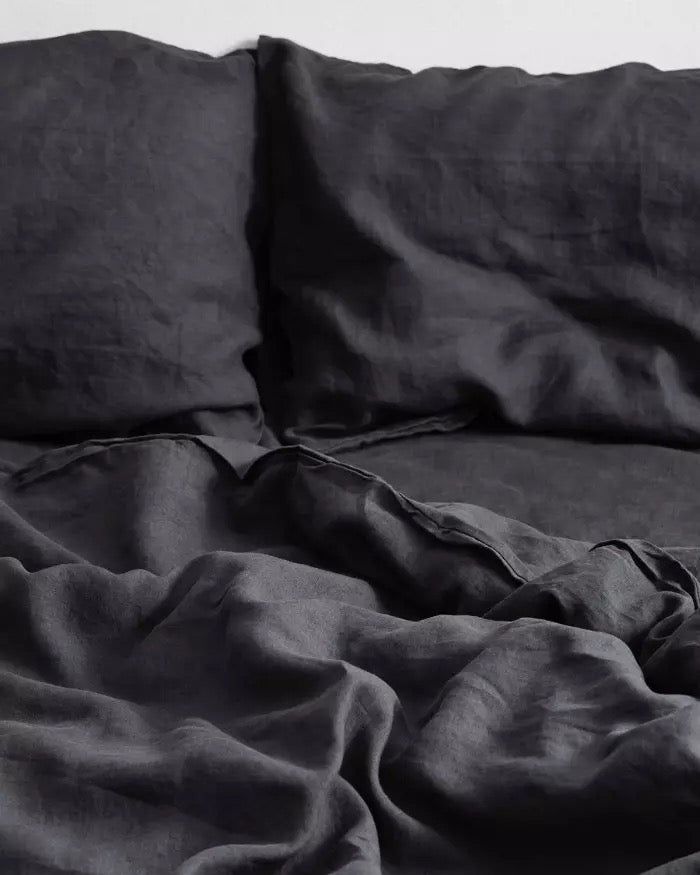 French Linen Sheet Set - Charcoal - Ganje’s