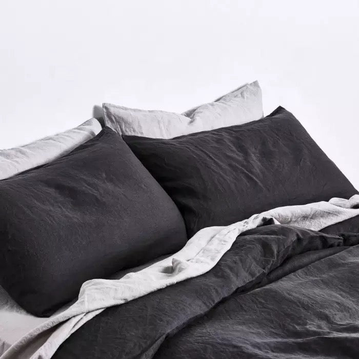 French Linen Sheet Set - Charcoal - Ganje’s