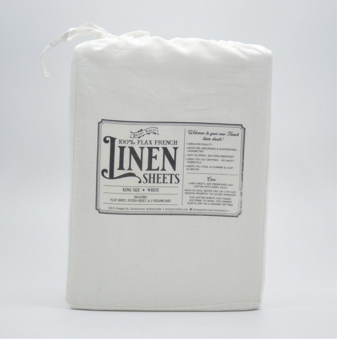 French Linen Sheet Set - White - Ganje’s