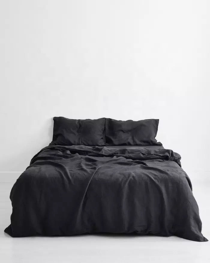 French Linen Sheet Set - Charcoal - Ganje’s