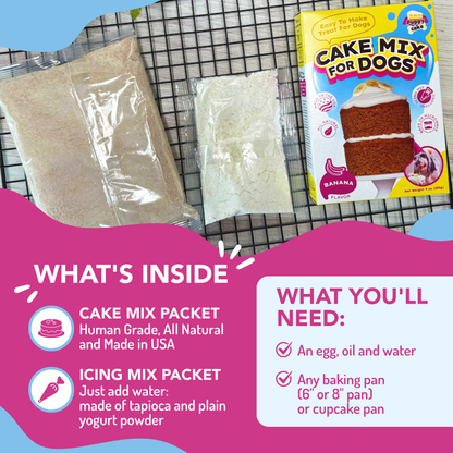 Puppy Cake - Dog Birthday Cake Mixes with Icing - Peanut Butter