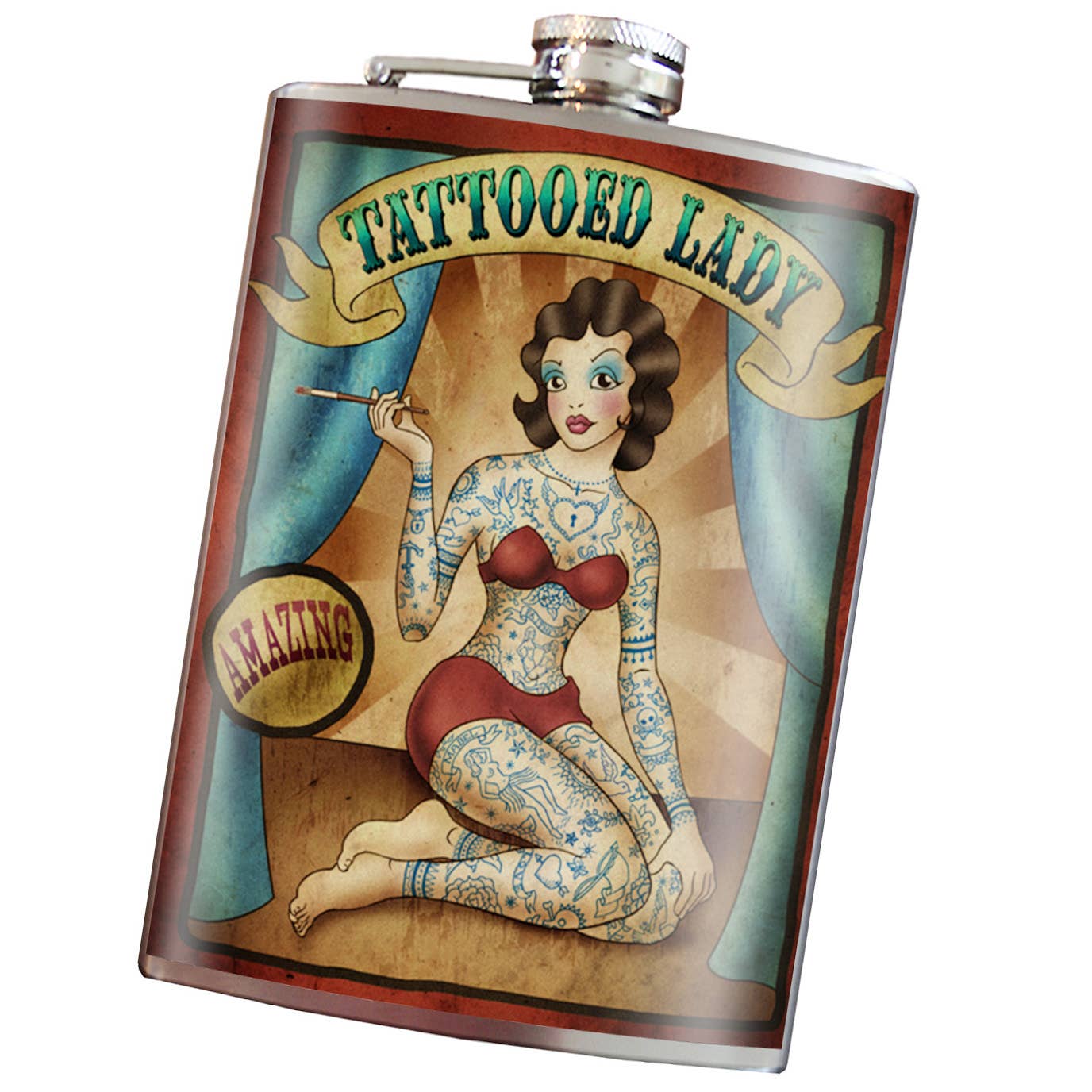 Tattooed Lady - Flask