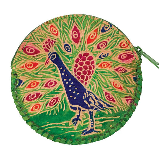 Peacock - Leather Coin Purse