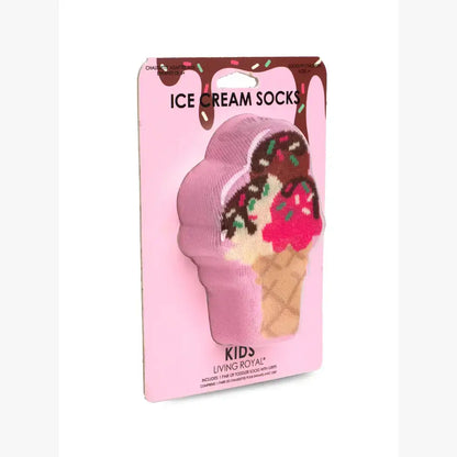 Ice Cream Cone w/Sprinkles - 3D Packaged Kids Crew Socks