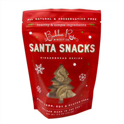 Santa Snacks Gingerbread Dog Treats - Bubba Rose Biscuit Co.