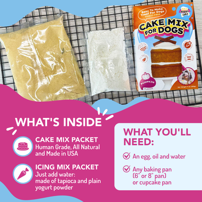 Puppy Cake - Dog Birthday Cake Mixes with Icing - Birthday Cake with Pupfetti Sprinkles