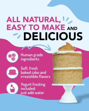 Puppy Cake - Dog Birthday Cake Mixes with Icing - Peanut Butter