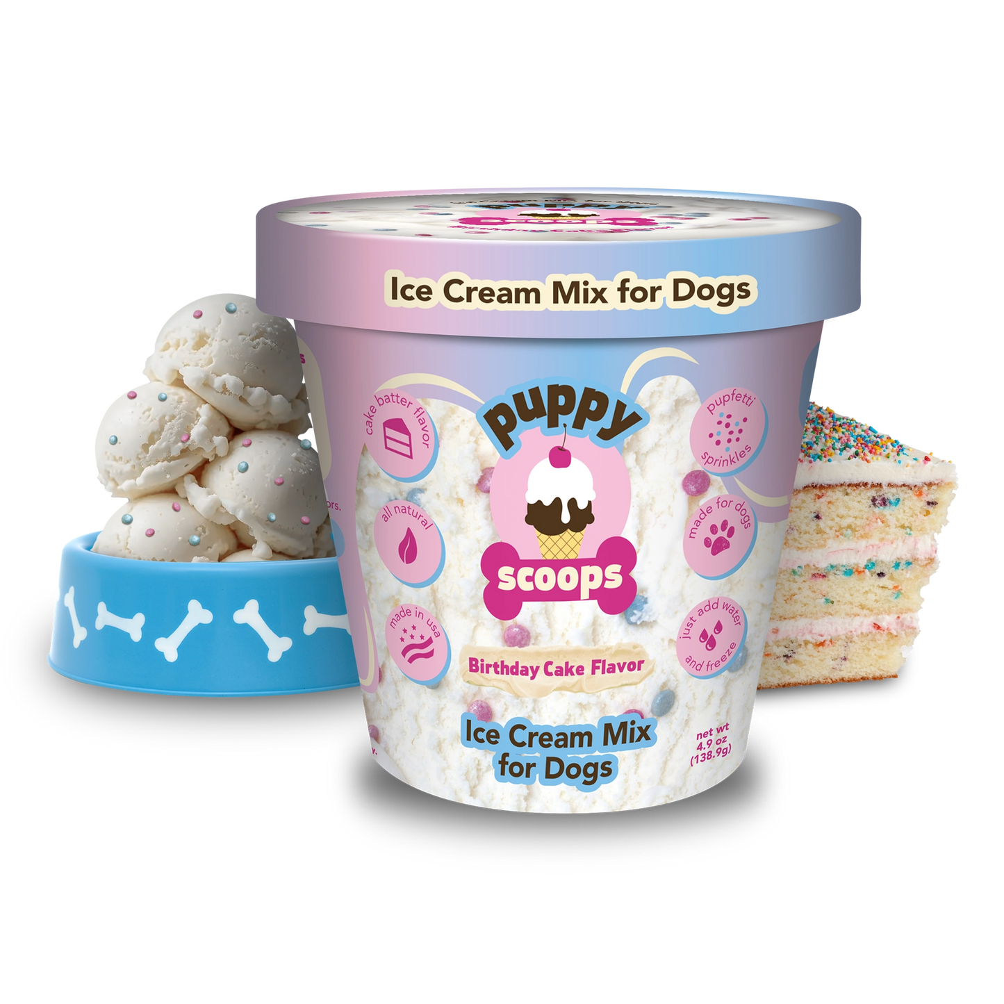Puppy Scoops Ice Cream Mix - Birthday Cake