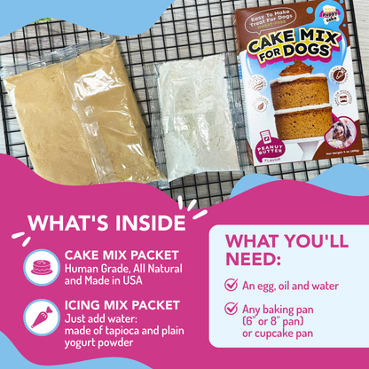 Puppy Cake - Dog Birthday Cake Mixes with Icing - Peanut Butter