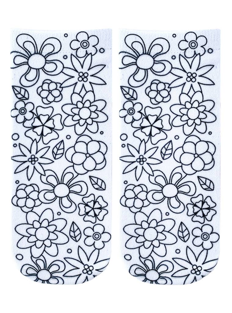 DIY Coloring Kit - Flower Garden - Ankle Socks
