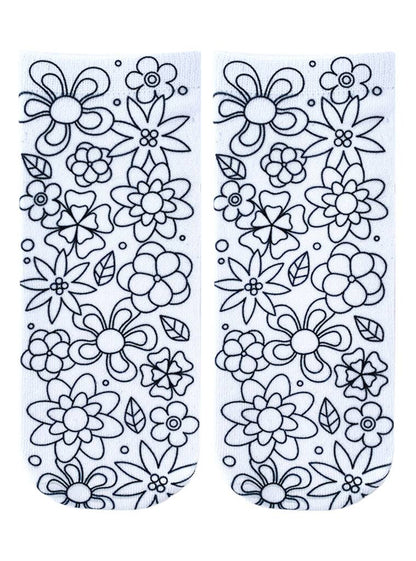DIY Coloring Kit - Flower Garden - Ankle Socks