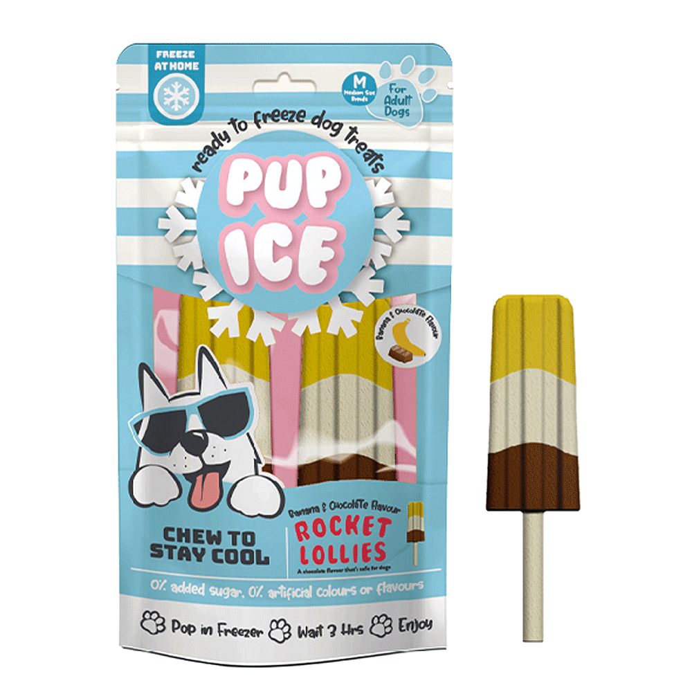 King Wholesale Pet Goods - ETHICAL/SPOT Pup Ice Rocket Lollies Banana and Chocolate