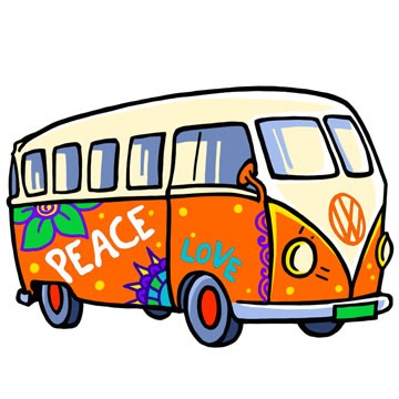 Vw Peace Bus - Iron On Patch