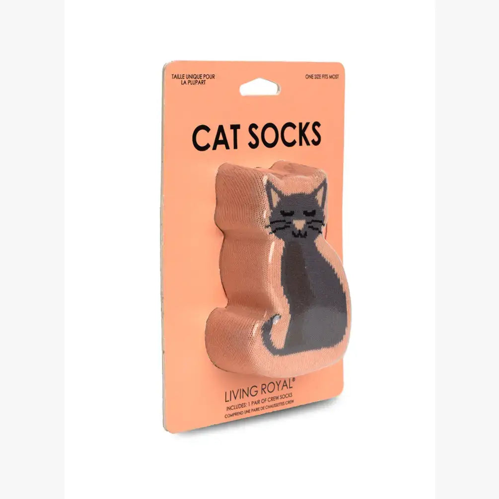 Kitty Cat w/ Yarn Ball - 3D Packaged Crew Socks
