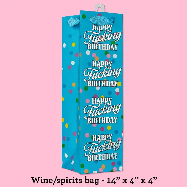 Happy Fucking Birthday - Deluxe Wine Gift Bag