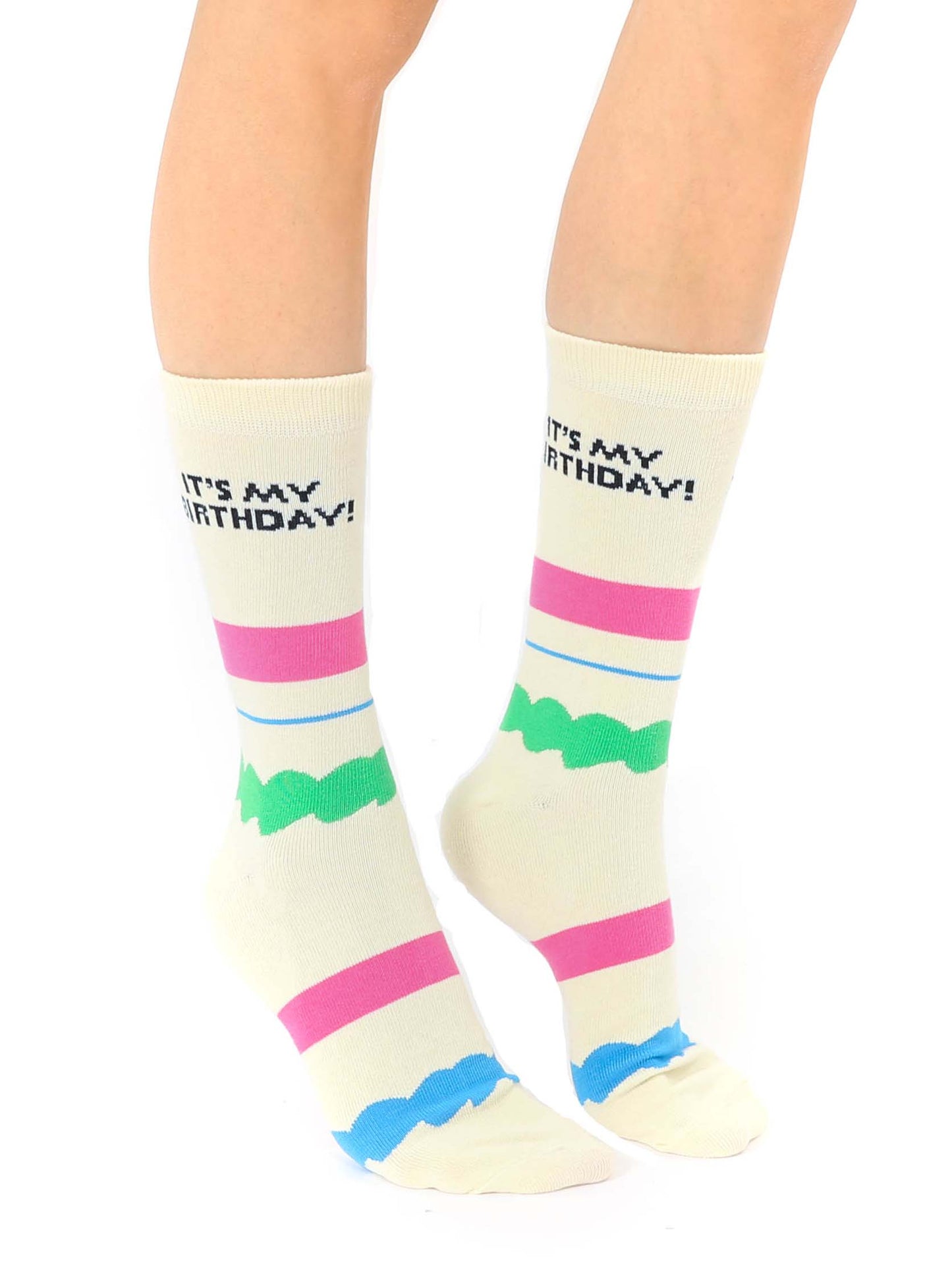 Cake - "It's My Birthday" - 3D Packaged Crew Socks