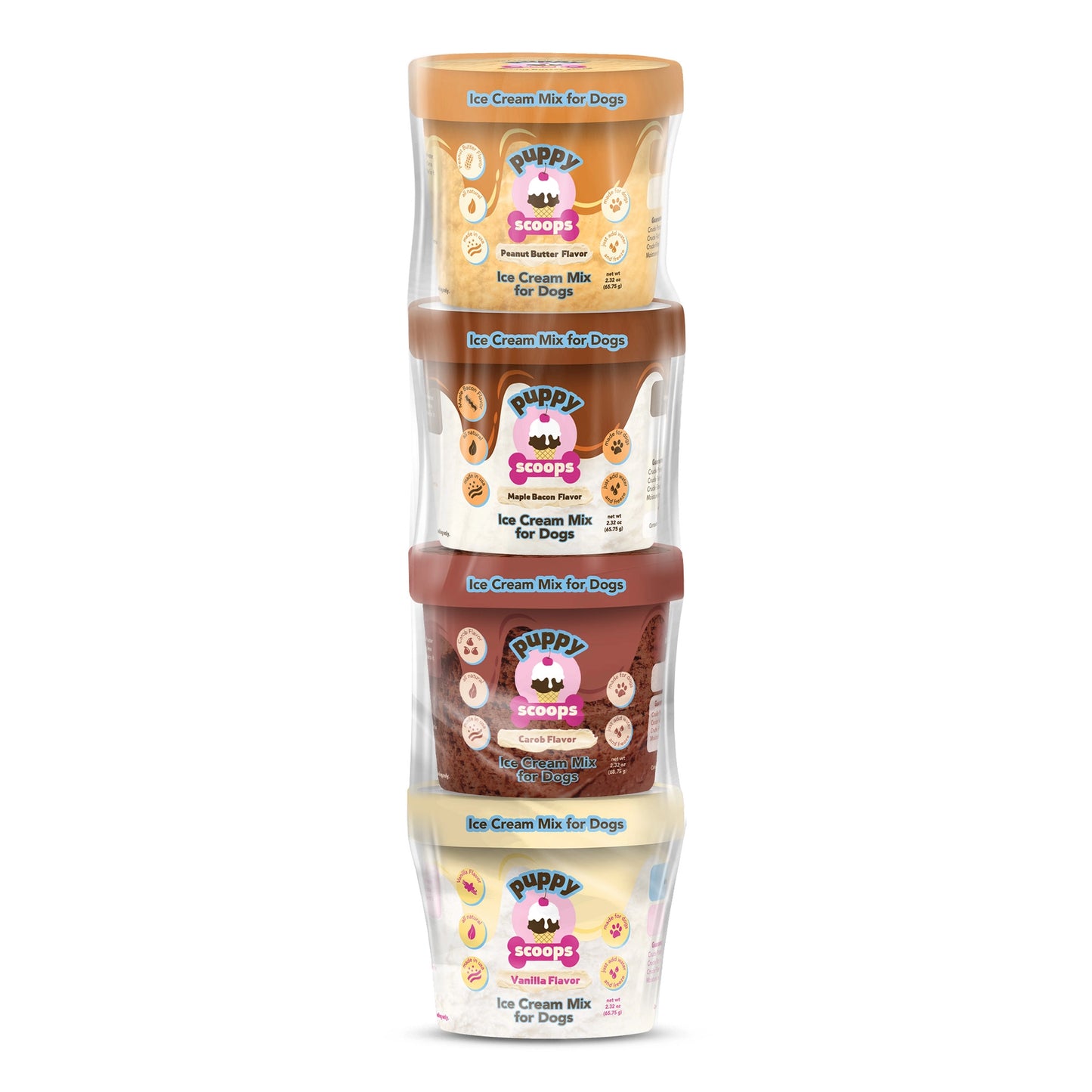 Puppy Scoops Ice Cream Mix - Sample Pack - All 4 Flavors