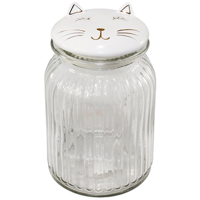 Happy Kitty - Glass Mason Jar