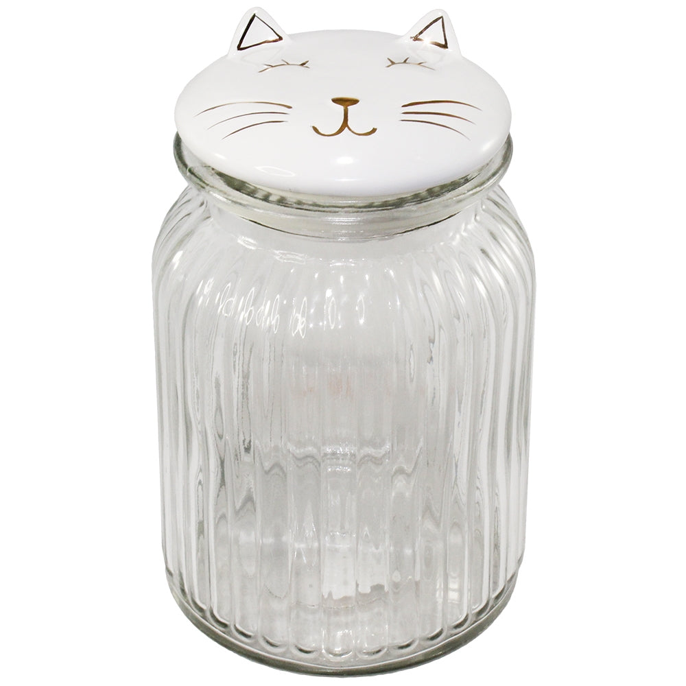 Happy Kitty - Glass Mason Jar