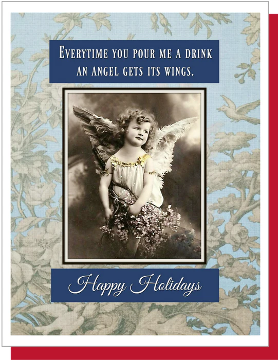 An Angel Gets Its Wings - Happy Holidays Greeting Card