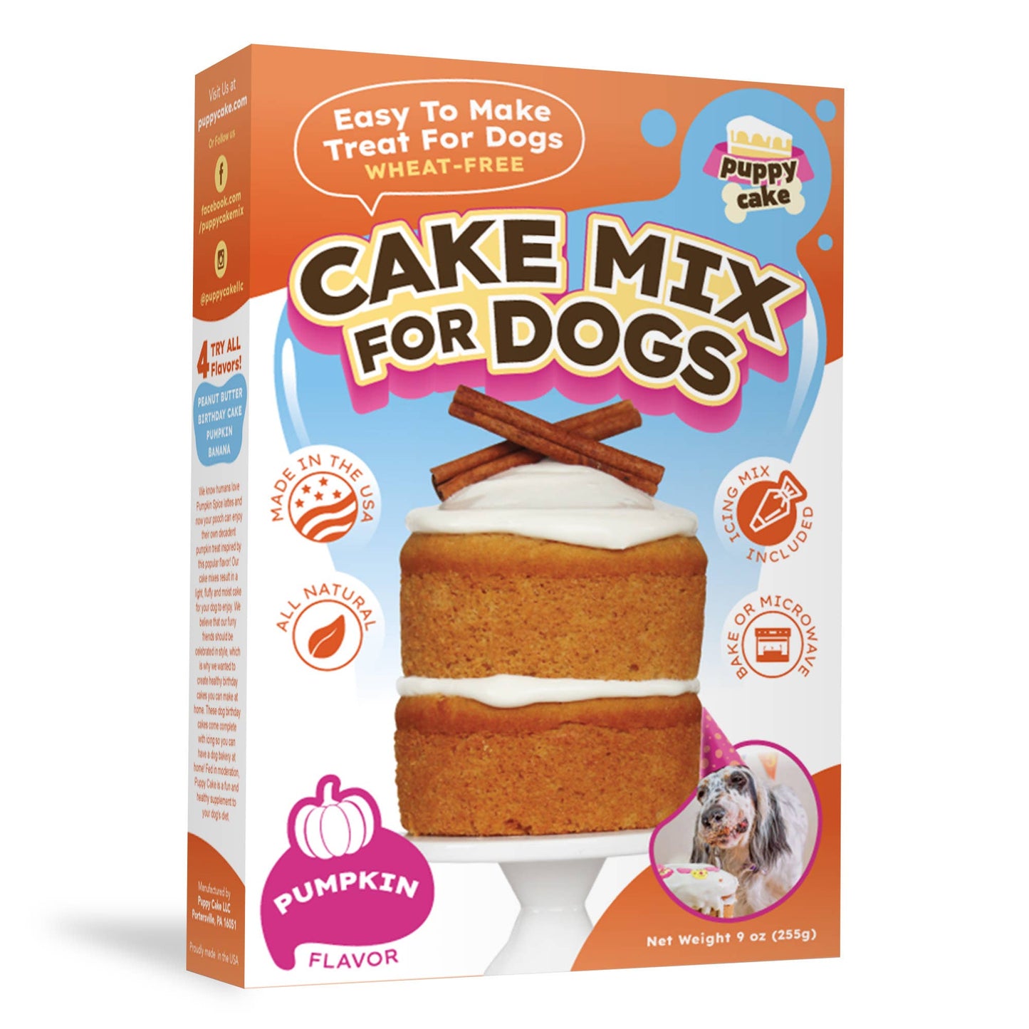 Puppy Cake - Dog Birthday Cake Mixes with Icing - Banana