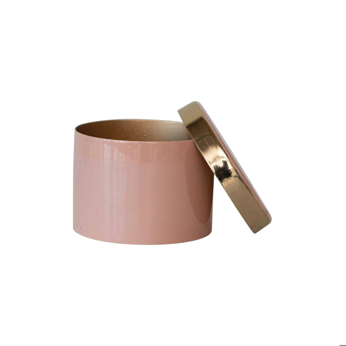 Pink Enameled Metal Box