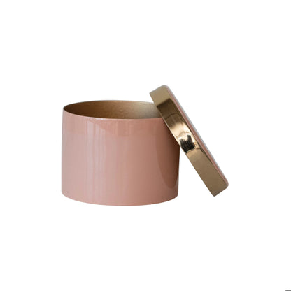 Pink Enameled Metal Box