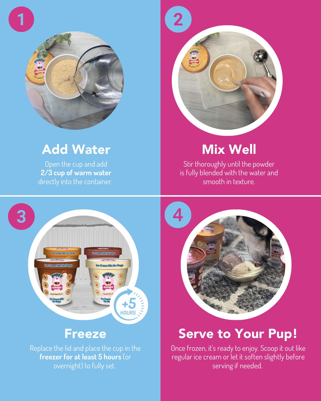 Puppy Scoops Ice Cream Mix - Sample Pack - All 4 Flavors
