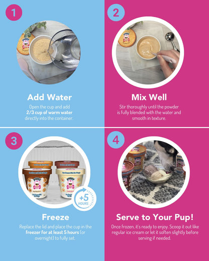 Puppy Scoops Ice Cream Mix - Sample Pack - All 4 Flavors