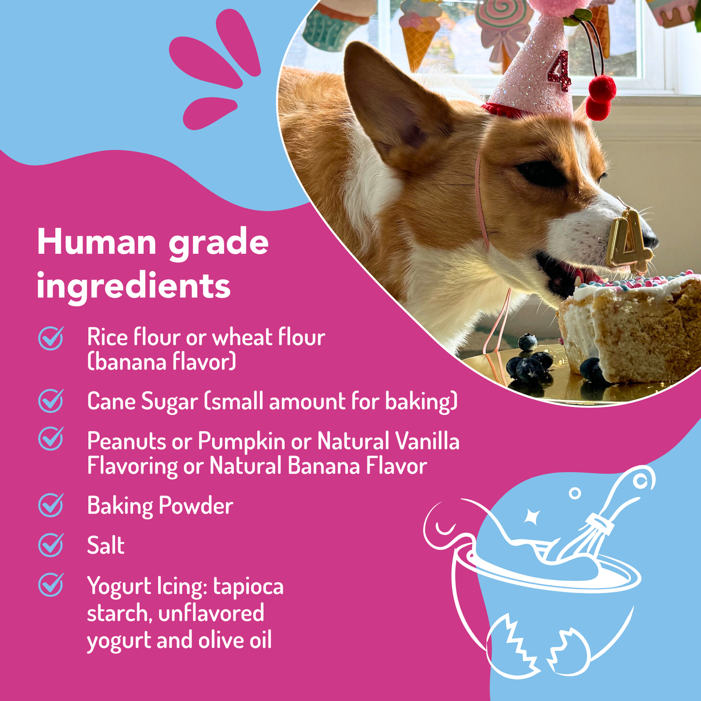 Puppy Cake - Dog Birthday Cake Mixes with Icing - Peanut Butter