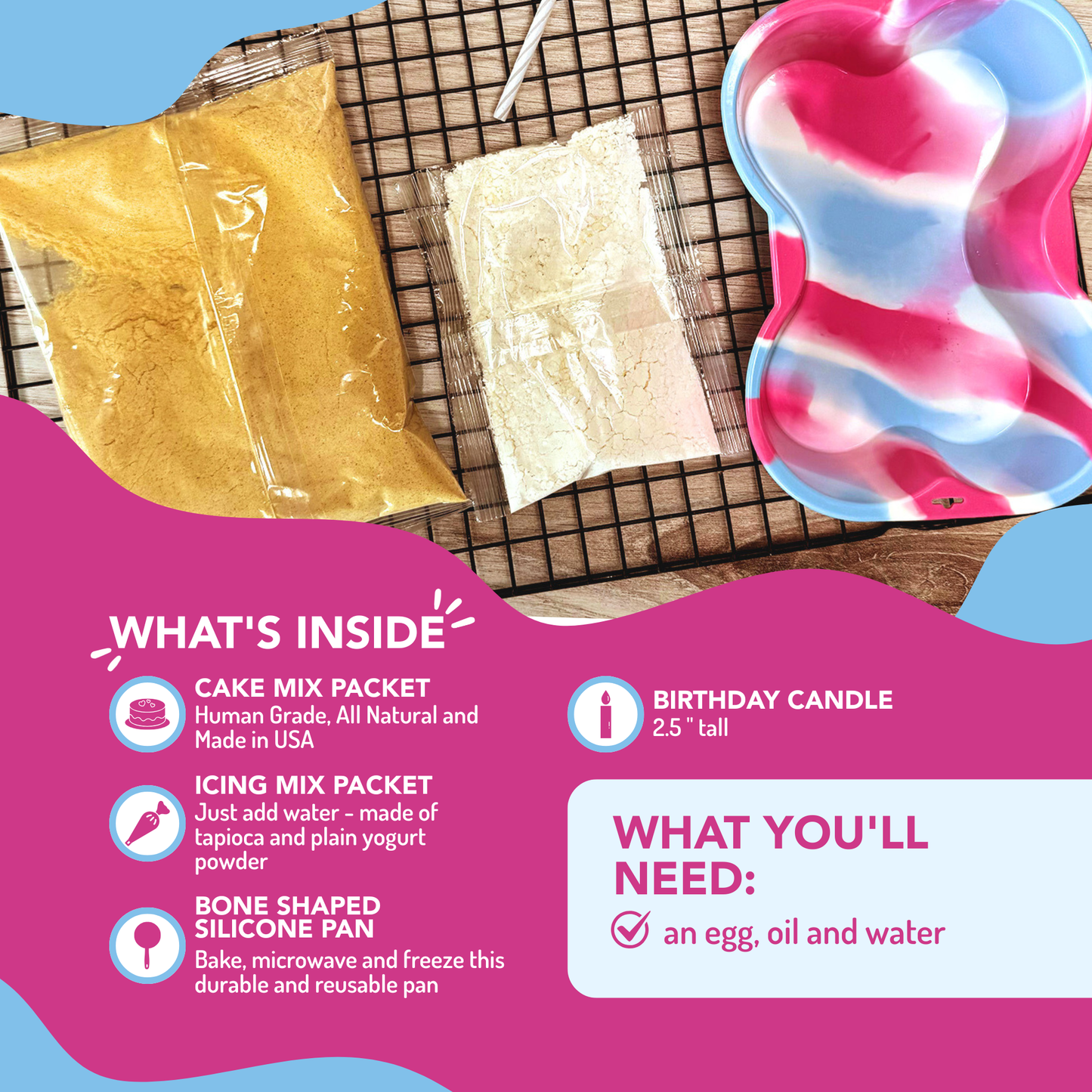 Dog Birthday Cake Kit: Pumpkin (wheat-free)