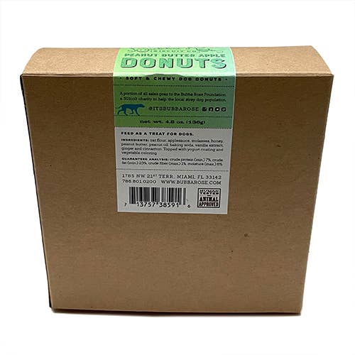 Peanut Butter + Apple Dog Treat Donut Box - Bubba Rose Biscuit Co.