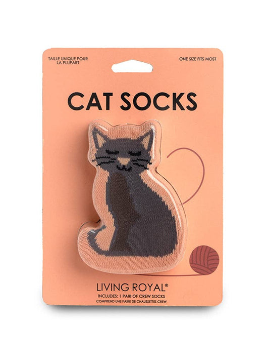 Kitty Cat w/ Yarn Ball - 3D Packaged Crew Socks