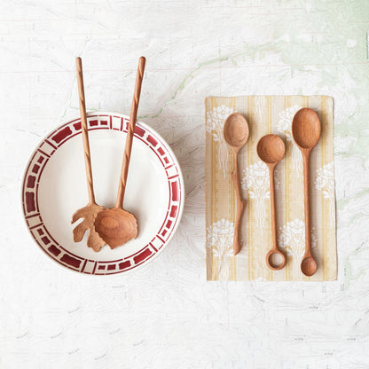 Two Sided Wooden Spoon - Carved Doussie Wood