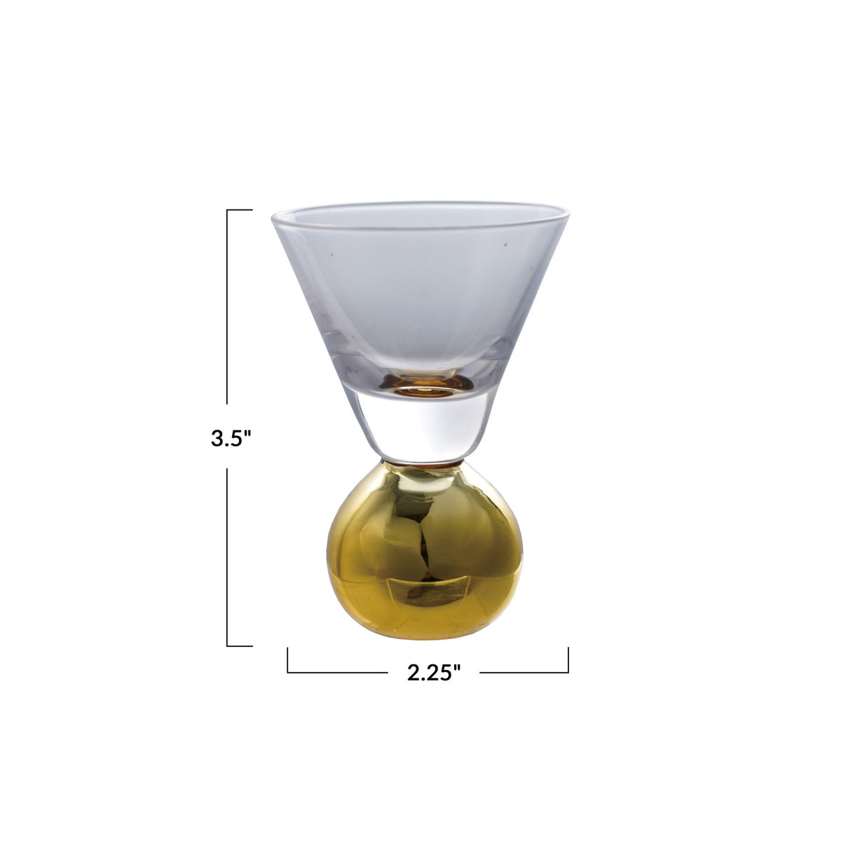 Shot Glass - Gold Electroplated Ball Stem