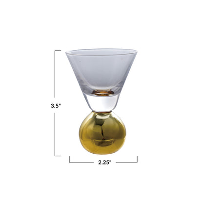 Shot Glass - Gold Electroplated Ball Stem