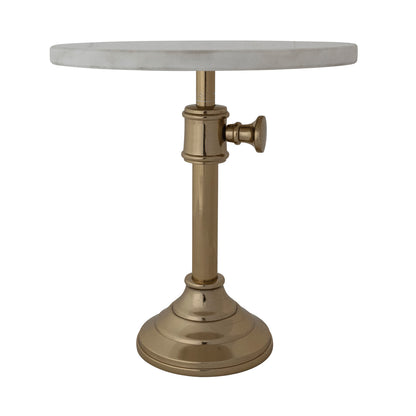 Metal Pedestal with Marble Top - Adjustable
